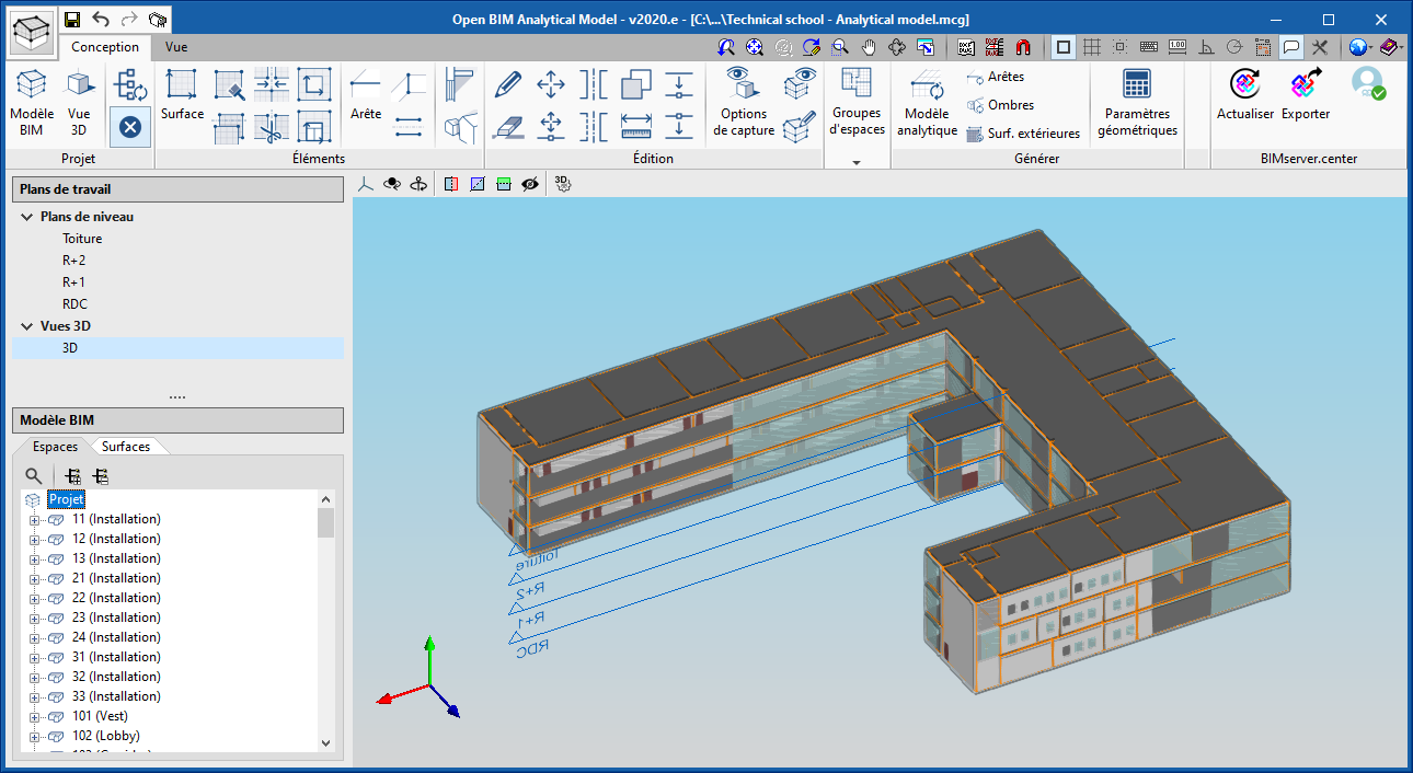 Open BIM Analytical Model. Génération de modèles géométriques analytiques pour leur étude énergétique et acoustique